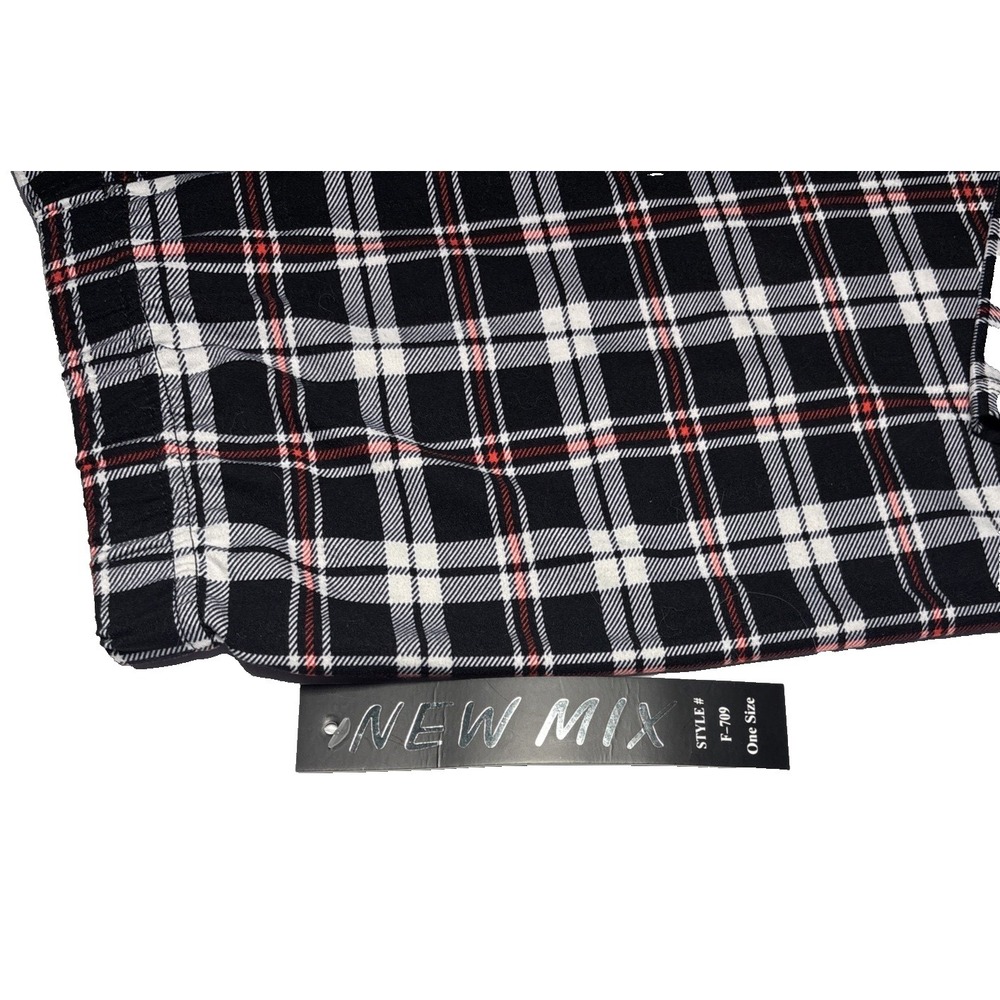 Lounge Pant NEW Woman One Size Elastic Waist Black White Red Casual Sleepwear - Picture 4 of 5